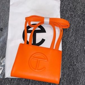Small Orange Telfar Shopping Bag
